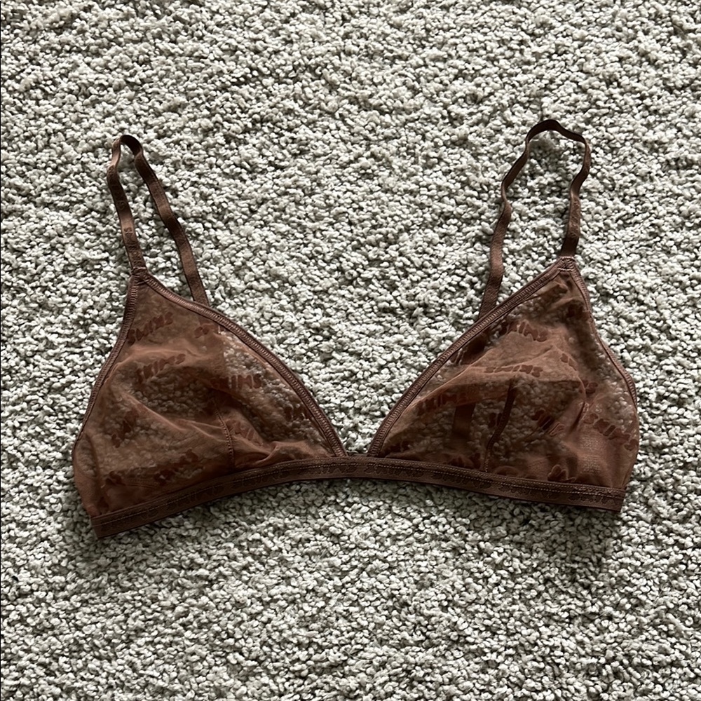 Skims Brown Lace Bralette